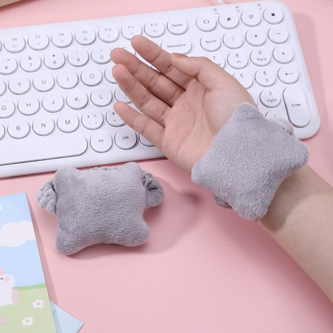 Set Di Poggiapolsi Tastiera E Mouse, Poggiapolsi In Morbido Cotone Per Digitazione E Lavoro In Ufficio