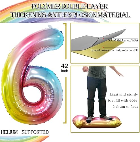 Miniatura 54 de GOER Globos con el número 40 para decoraciones de fiesta de cumpleaños número 40, globos de helio de aluminio jumbo de 42 pulgadas para 40