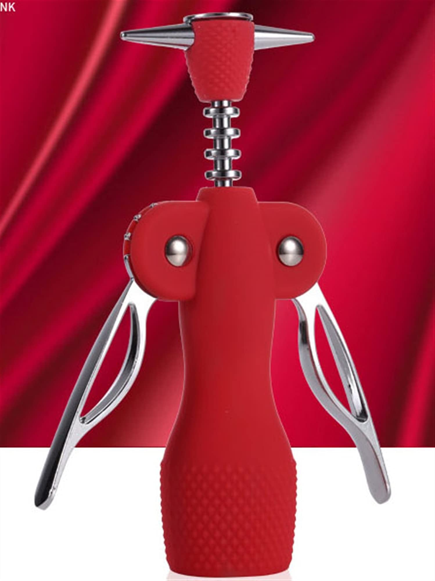 Sacacorchos con alas, Rojo camareros ala sacacorchos abridor de botellas removedor tapa cerveza acero inoxidable