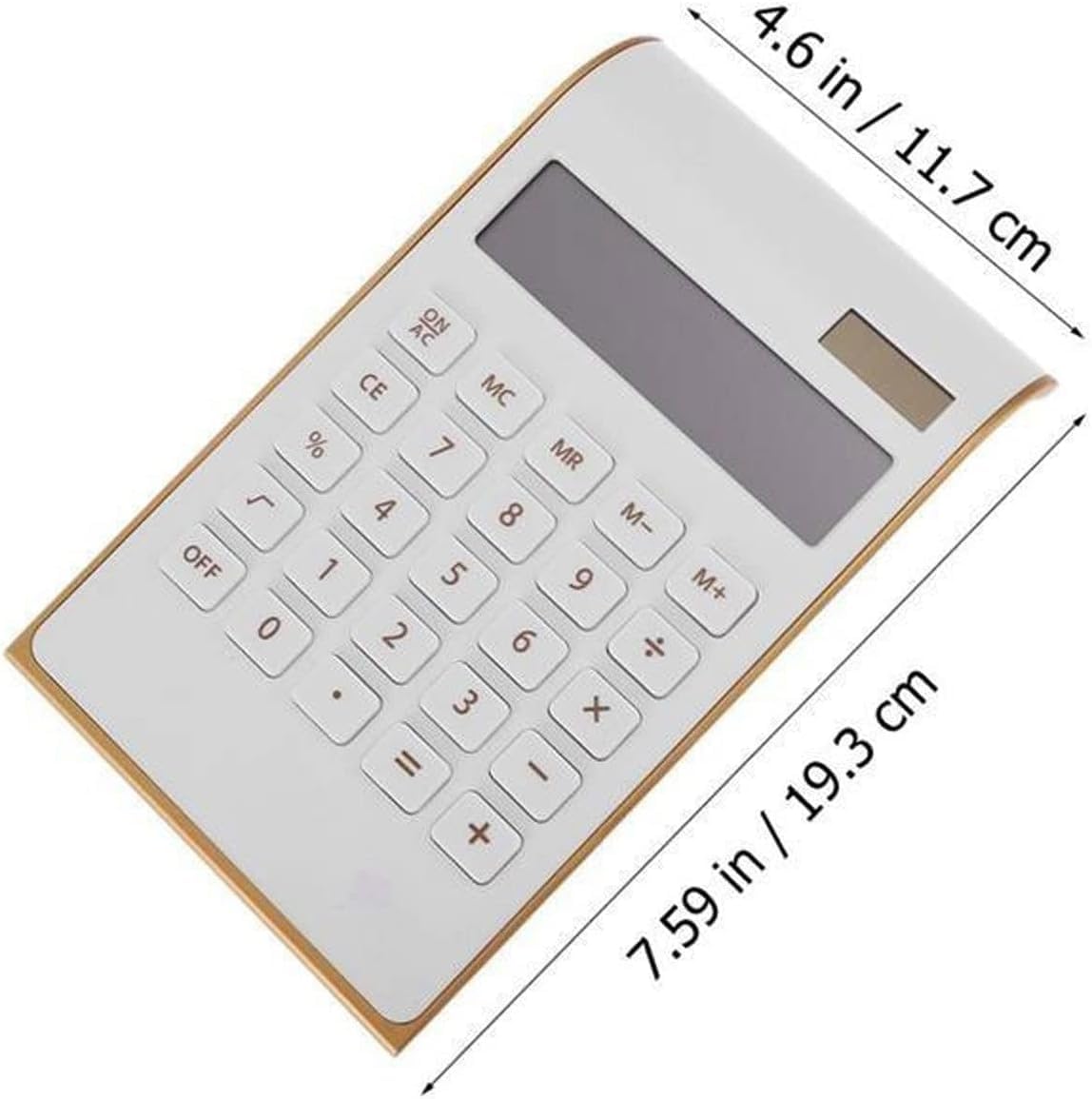calculadora, Escritorio Ultra Fino Bordes Dorados mostrador básico Suministros de Oficina Juguete matemático
