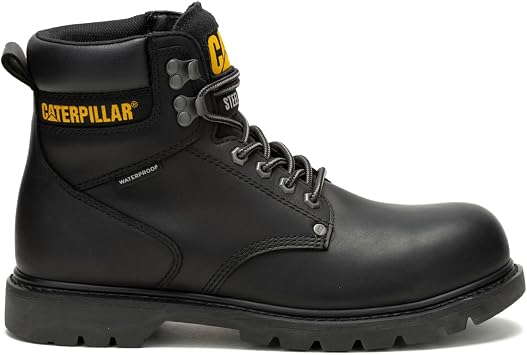 Caterpillar Second Shift Waterproof Steel Toe Work Boot Men Black