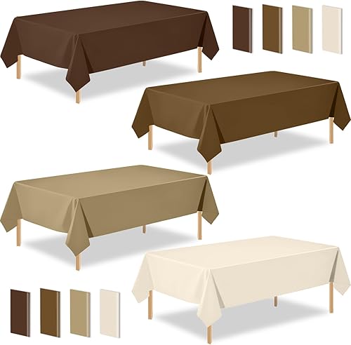 Miniatura 38 de Paquete de 2 manteles rectangulares desechables de plástico color verde salvia, de 54 x 108 pulgadas, manteles de plástico verde salvia para E02