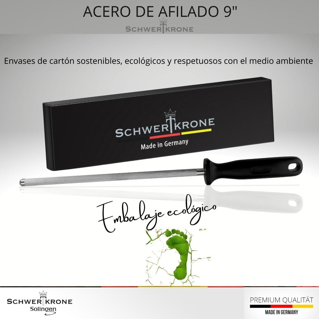 Afilador para cuchillo de Solingen – 34 cm/De Cromo Vanadio Acero Inoxidable//cuchillo afilador Negro
