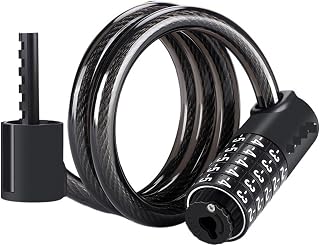 Anti-Theft Tool 90-150cm Anti Theft Bicycle Lock 5-Digit Combination Security Cable Lock Waterproof E-Bike Motorcycle Wire Lock Easy to use and Carry. (Color : 90cm)