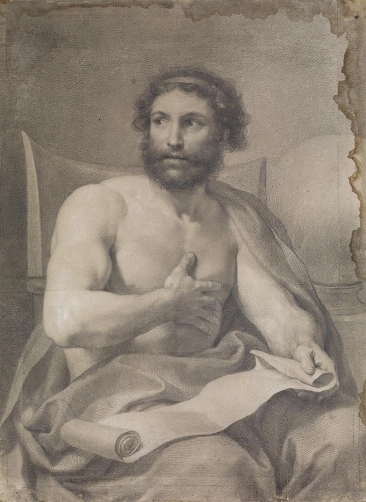 Anton Raphael Mengs 19x24 Black Modern Framed Art Print Titled: The Epic (1754-1756)