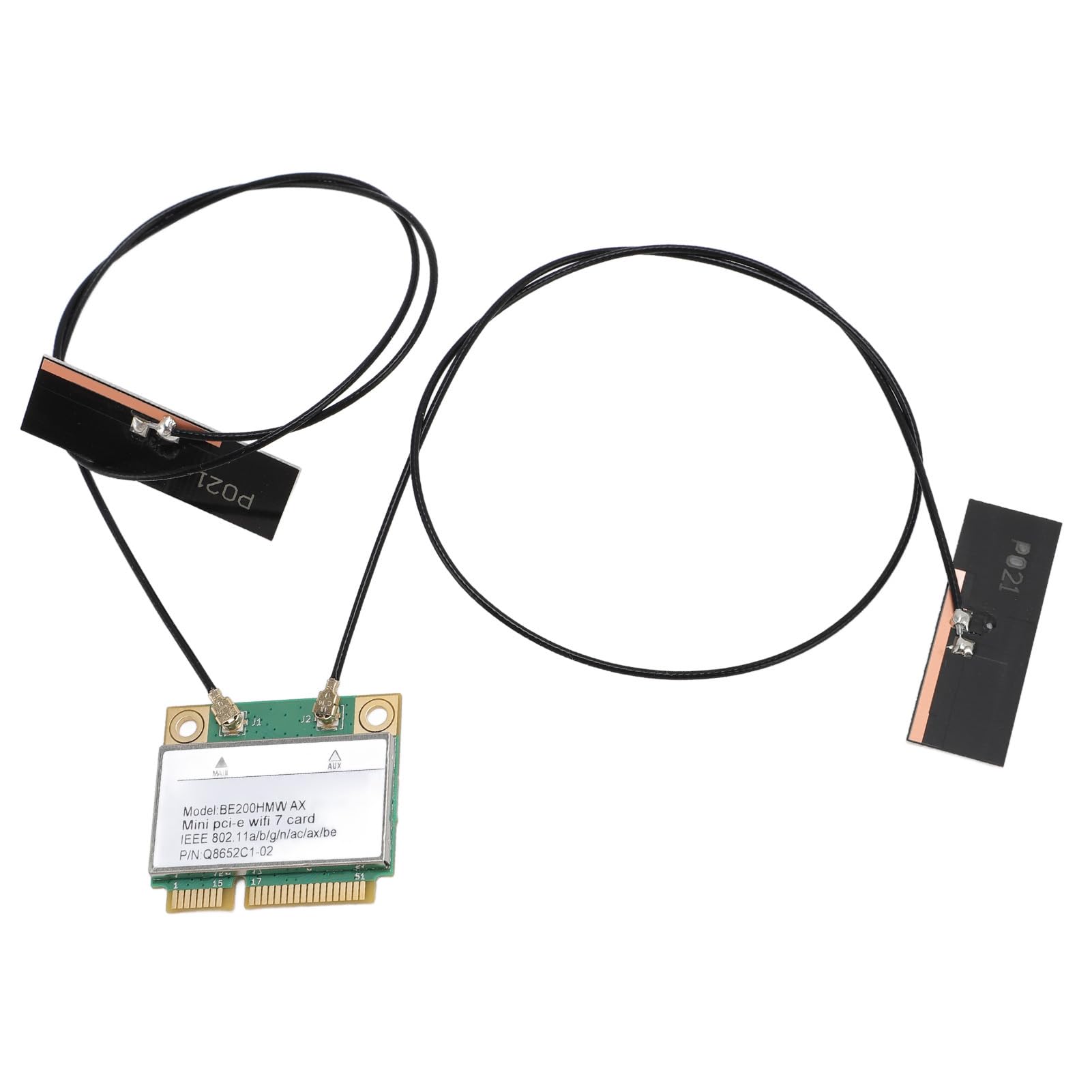 Carte Mini PCI E WiFi 7, 8774 Mbps 2 Bandes 2,4 G 5 G Gigabit Carte Réseau sans Fil Mini Interface PCIE Adaptateur WiFi avec Bluetooth 5.4 BE200HMW pour PC (avec antenne)