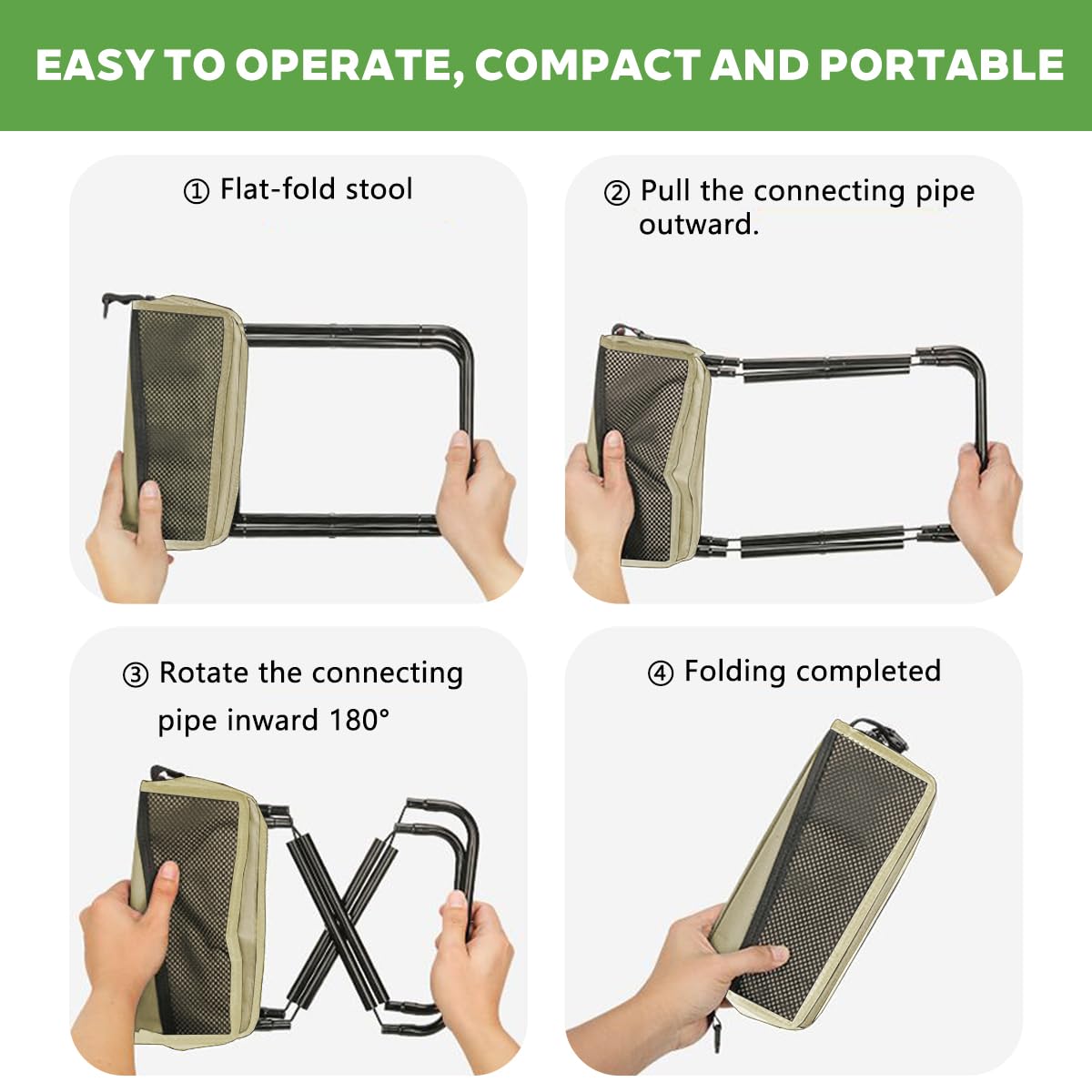 Amazon.com: 2-in-1 Collapsible Camping Stool & Sling Bag / 220LB