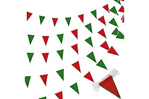 Tatuo 200 Feet Red and Green Pennant Banners