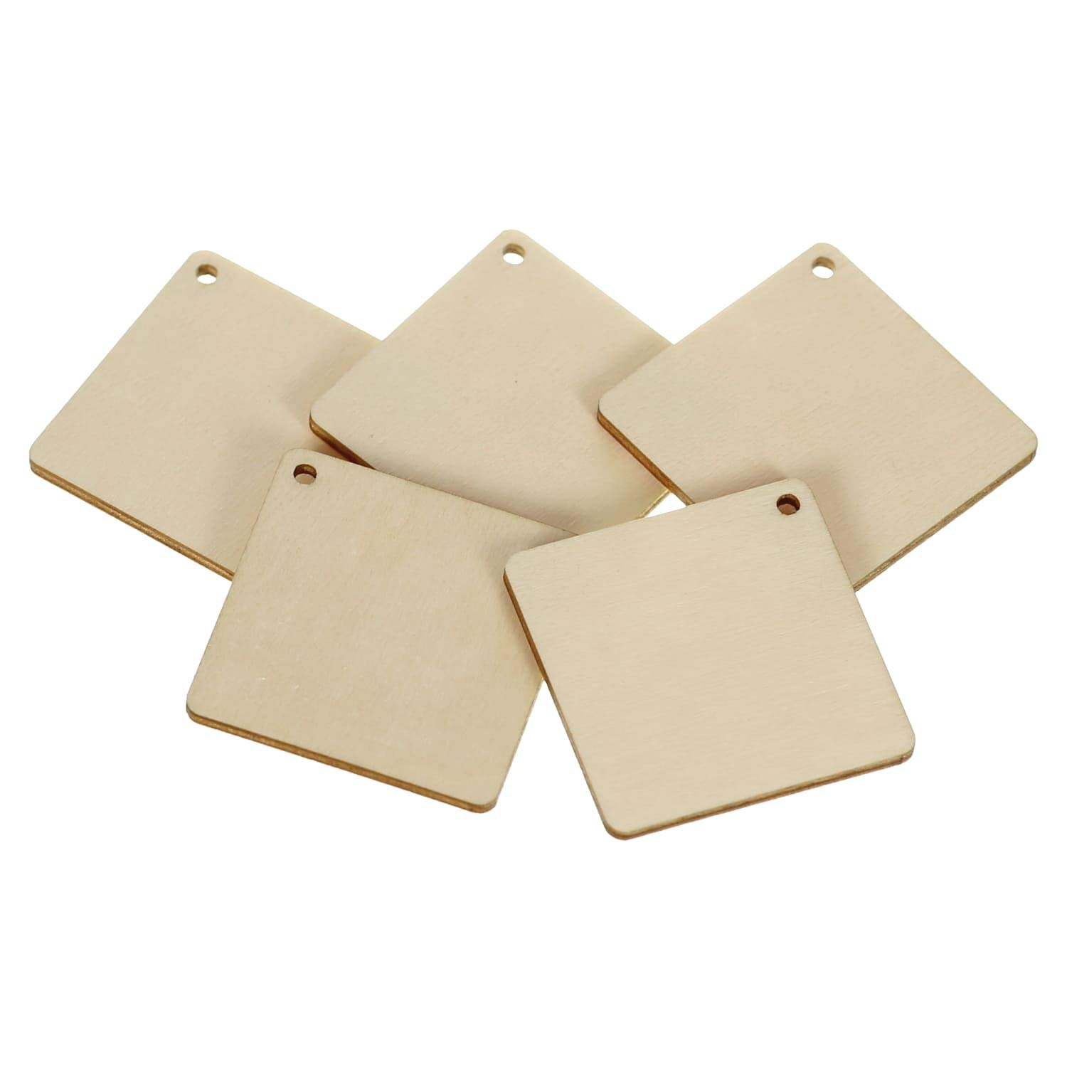Dischi di legno quadrati con fori, 1 – 60 cm, decorazione da tavolo 24 x 24 cm 50 pz