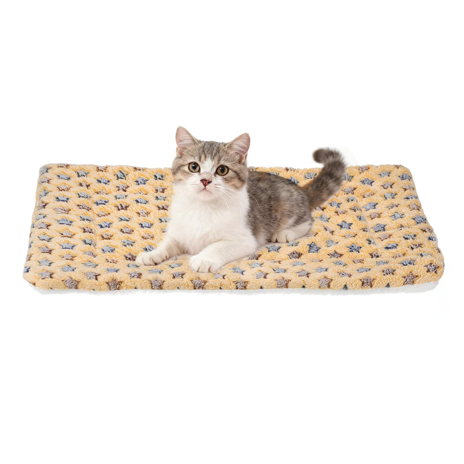 Tapis de lit pour chien et chat de taille moyenne molleton café