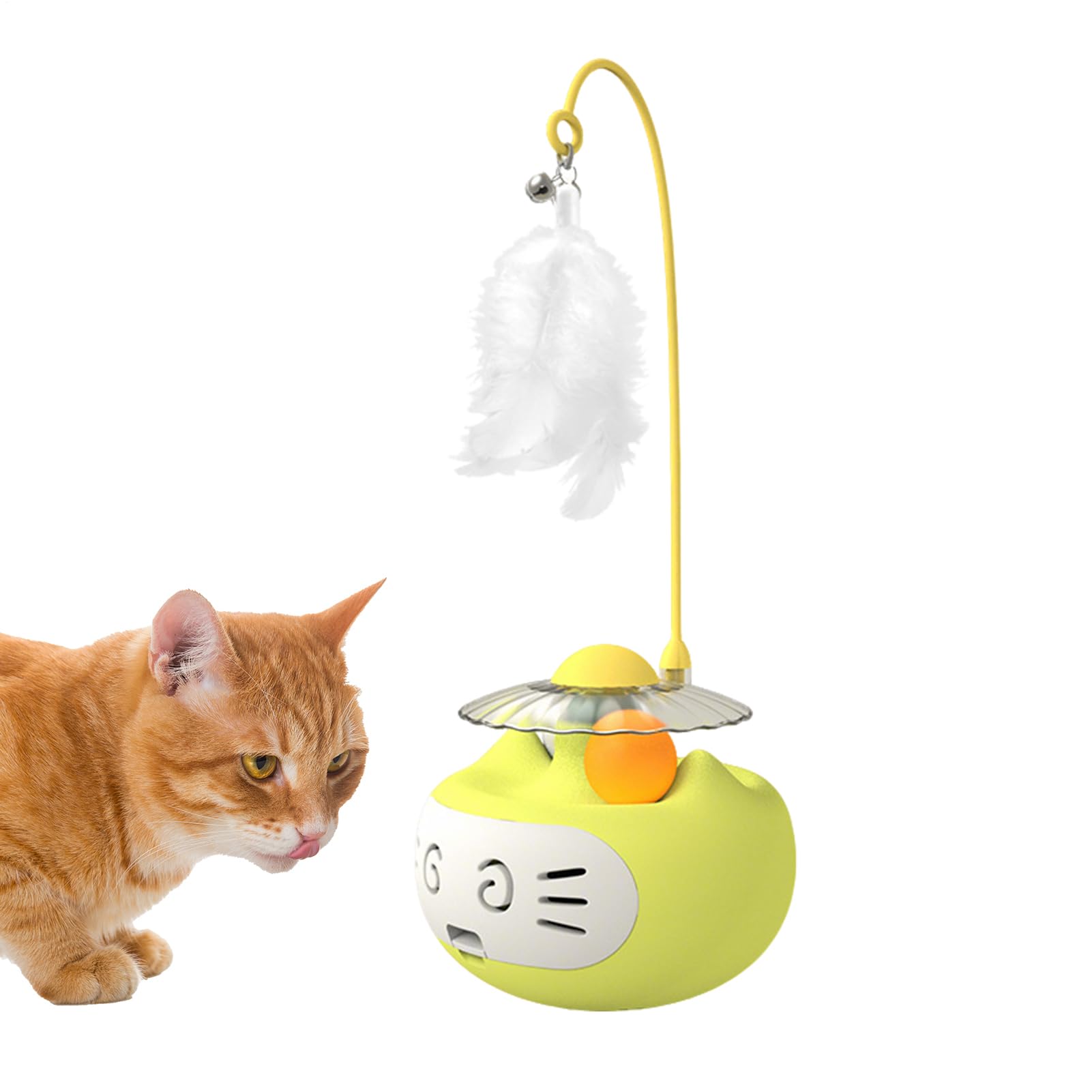 Anti stress chat jouet interactif balle plume pour exercice autonome