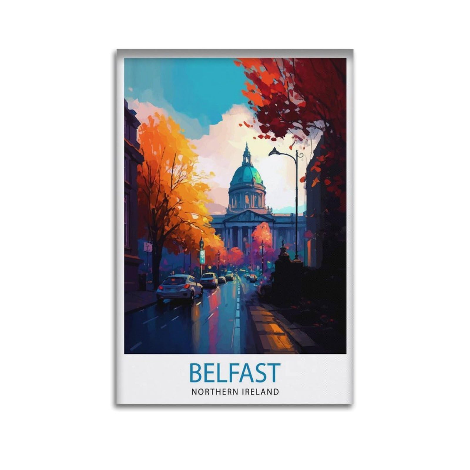 xiaoxiaoshen Belfast Northern Ireland Travel Cityscape Gif_5_3 Canvas Poster Wall Art Prints Room Aesthetic Murals Bedroom And Living Decorations 12x18inch(30x45cm)