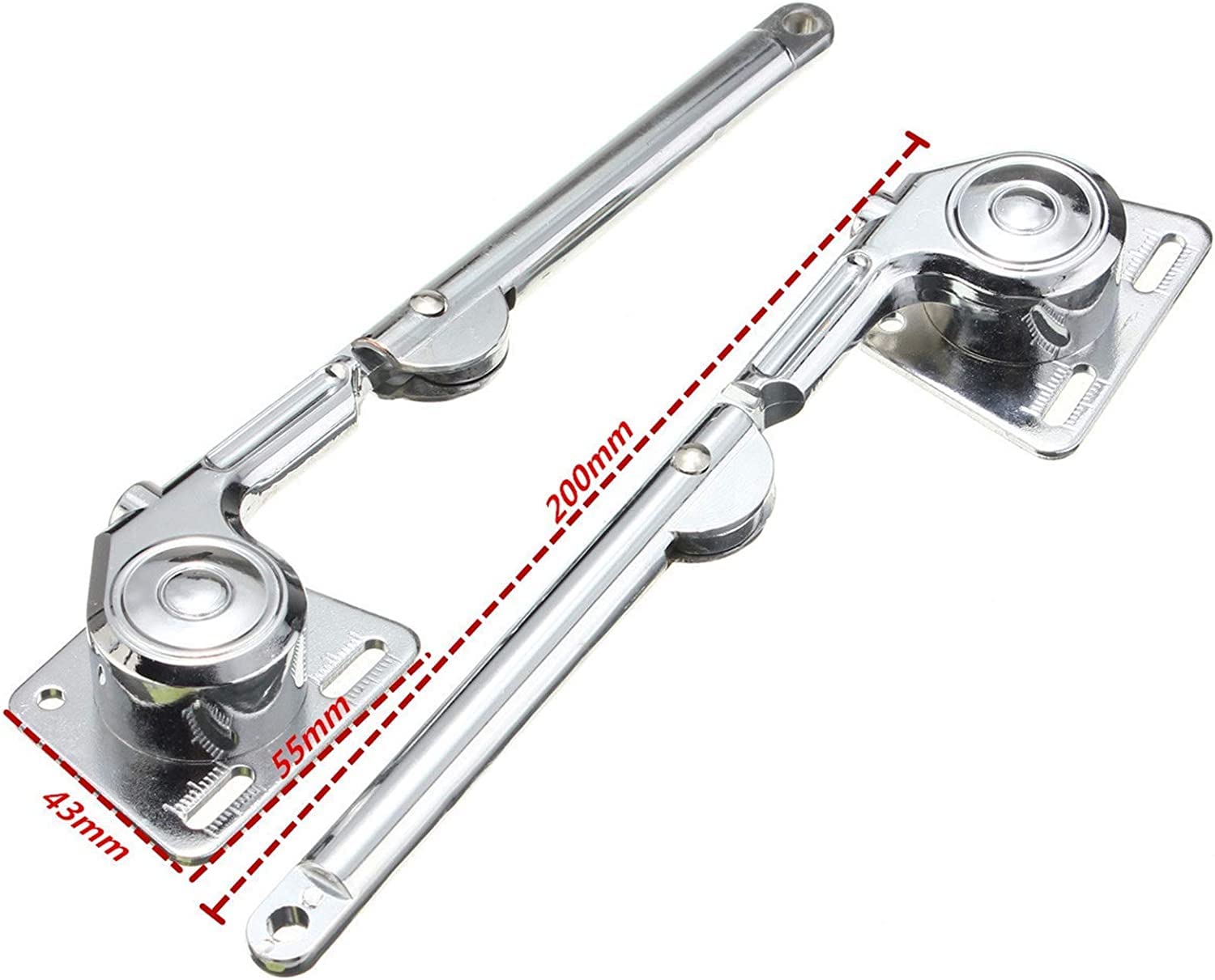 UNEGRS Hidden Hinges,Cabinet Hinges,Cabinet Hinges,Hidden Hinges,Butt Hinges Zinc Alloy Adjustable Stays Door Lift 2 Lift Up Lid Support Door Stay Furniture Support Hinge (Color : Silver)