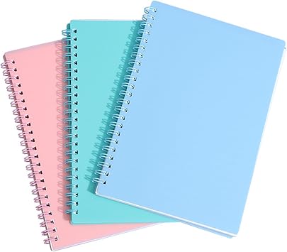 DDUP 3 Pack A5 Spiral Notebooks,120 Pages Colorful Spiral Notebooks Bound