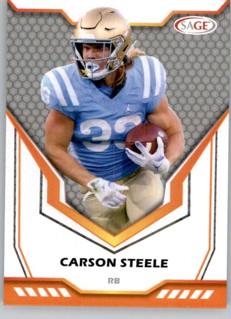 2024 Sage Hit High Series Football SILVER #157 Carson Steele Official PRE NFL Rookie/Prospect/NCAA Football Card in Raw (NM or Better) Condition