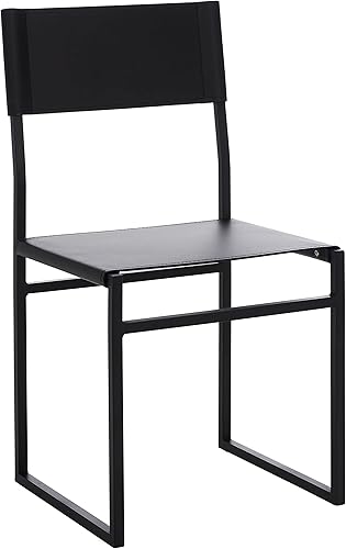 Miniatura 4 de SAFAVIEH Home Collection Layne Silla de comedor negra para sala de estar (totalmente montada)