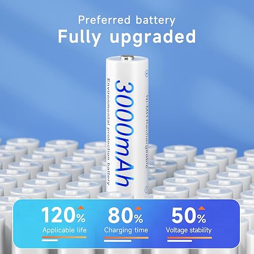 Miniatura 8 de AA Rechargeable Batteries High Capacity 3000mAh 1.2V NiMH Battery Low Self Discharge Pre-Charge Double AA Battery 16 Count