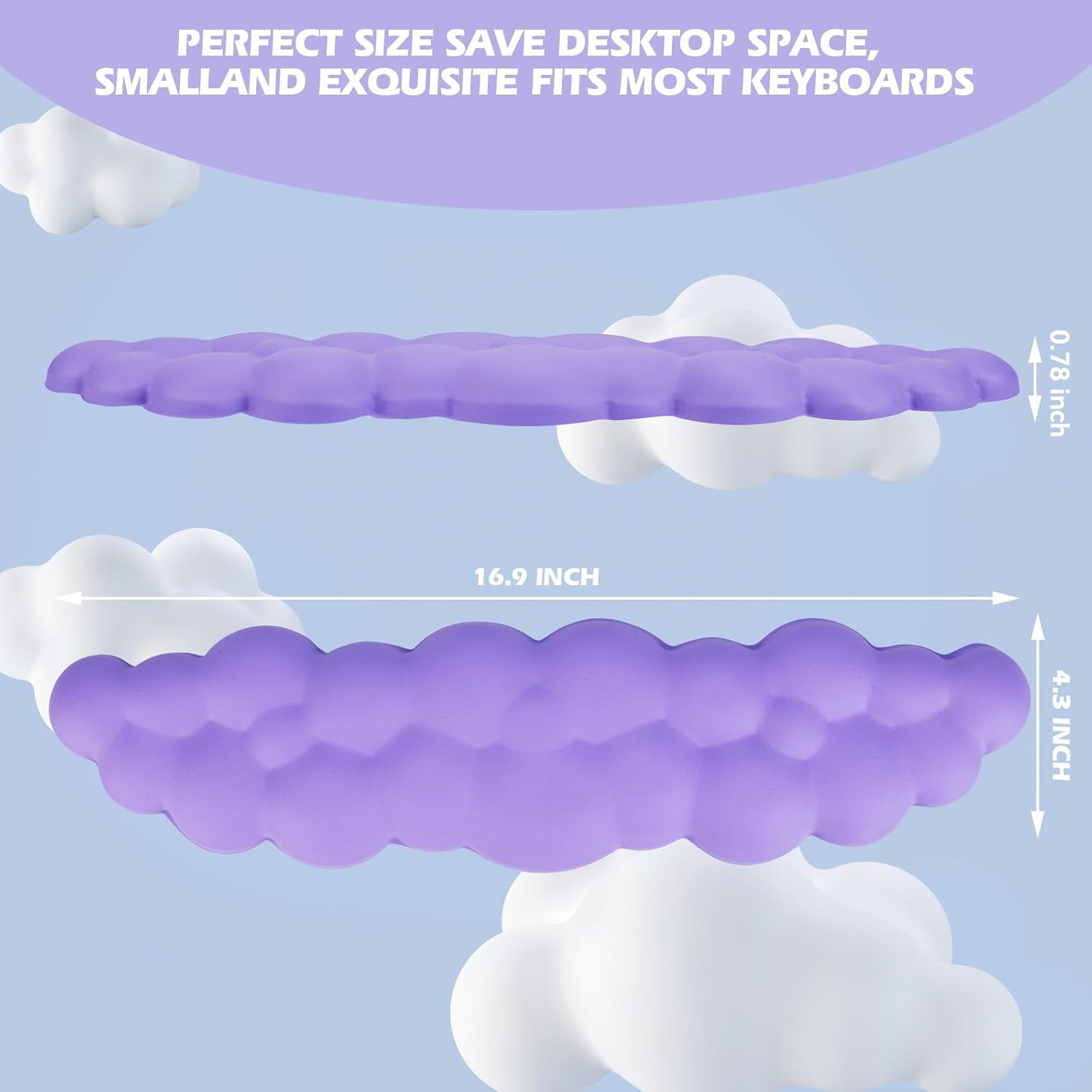 Cloud Wrist Rest Keyboard - Keyboard Cloud Wrist Rest Mouse, Desktop Cloud Wrist pad Sliding Base Typing Pain Relief, Non-Slip Base, Cloud Wrist Rest is Suitable for Home, Office, Computer Games