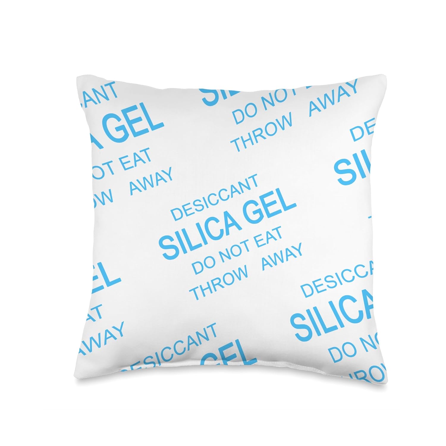 Silica Gel Desiccant Pack Light Blue Packet Funny Novelty Throw Pillow