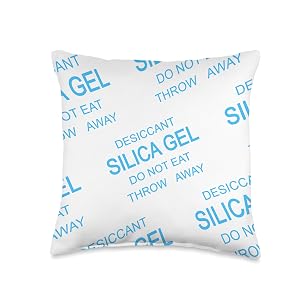Silica Gel Desiccant Pack Light Blue Packet Funny Novelty Throw Pillow