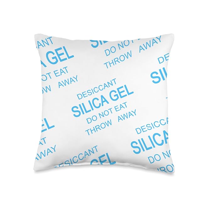 Silica Gel Desiccant Pack Light Blue Packet Funny Novelty Throw Pillow