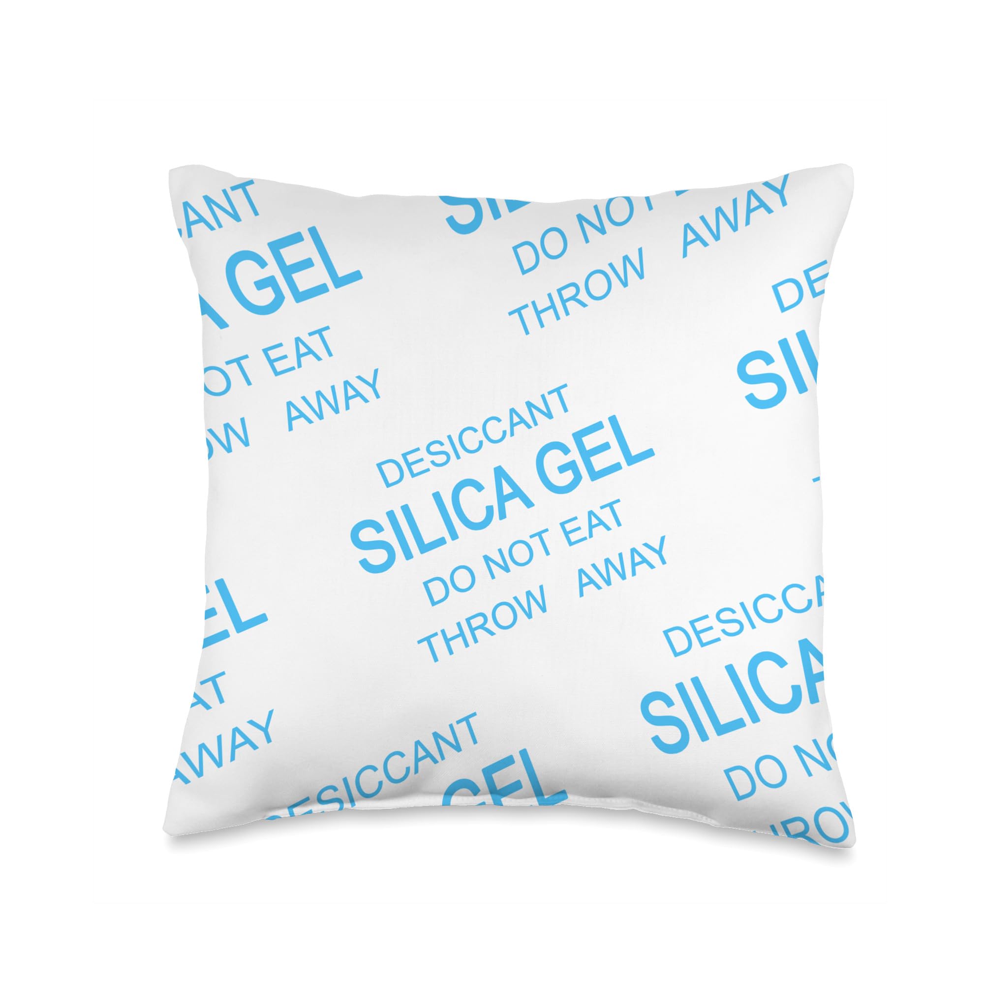 Silica Gel Desiccant Pack Light Blue Packet Funny Novelty Throw Pillow