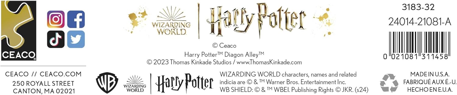 Ceaco - Thomas Kinkade - Harry Potter - Wizarding World - Diagon Alley - 1000 Piece Jigsaw Puzzle