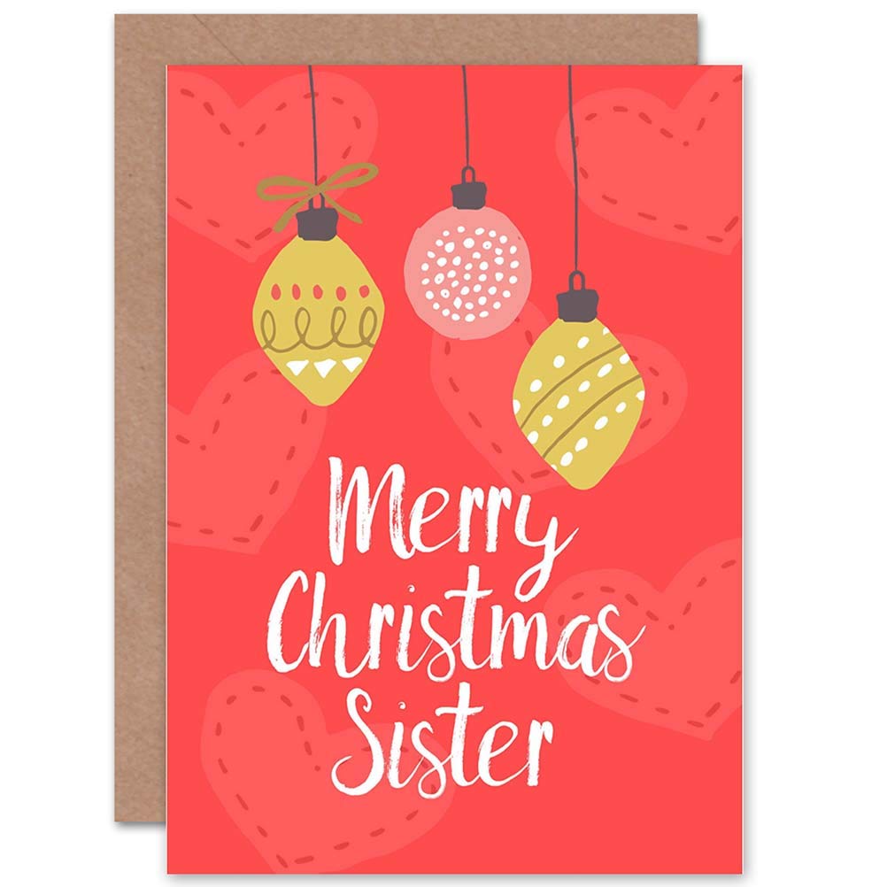 Wee Blue Coo CARD CHRISTMAS XMAS FAMILY SISTER BAUBLES