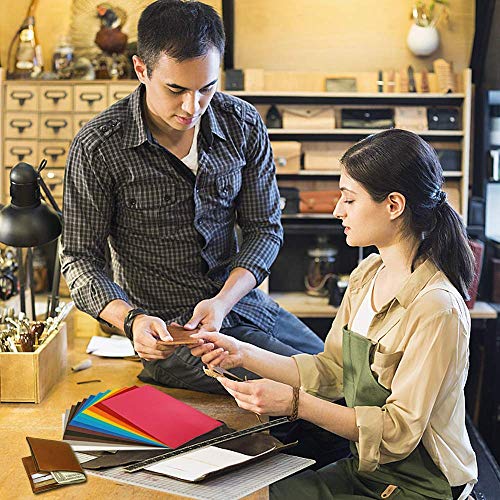 12 Pcs Pu Leather Fabric Leather Canvas Back 8" X 12" With 12 Colors For Making Hair Bow Wallet Handbags Dressing Sewing Craft Diy Projects #TOP6
