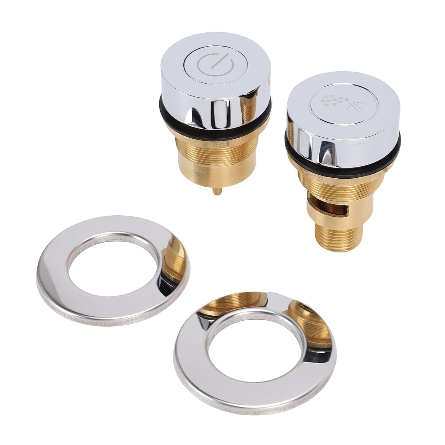 GOTOTOP Copper Push Button Air Switch, Pneumatic Control with Metallic Finish for Luxury Bathtub Spa and Garbage Disposal