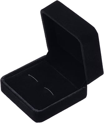 Small Dark Classic Velvet Cufflink Box Case