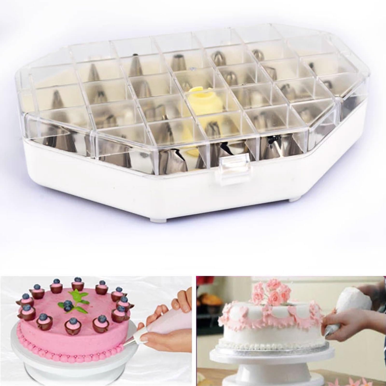 Juego de decoración Pasteles Flores 26 Piezas, moldes boquillas for tuberías Acero Inoxidable, Herramientas Profesionales for Hornear for Puntas pastelería Crema Mantequilla