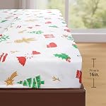 Hitime King Taille 4-Piece Ensemble de feuilles de Noël - Ultra Doucement & Feuilles de lit en polyester respirant, Literie de refroidissement toute saison avec poches profondes, ride & Résistant à la fade (caricature de Noël)