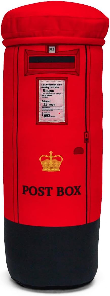 Post Box Soft Toy Cushion with Zipped Storage Pouch