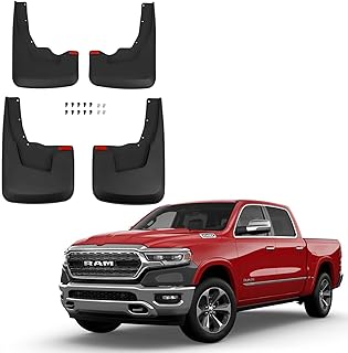 RMOURTEKK Premium Mud Flaps Compatible with Dodge Ram 2019-2023 Ram 1500 (New Body Style) with OEM Fender Flares Custom Front and Rear Mud Guard Set (4pcs-Set)