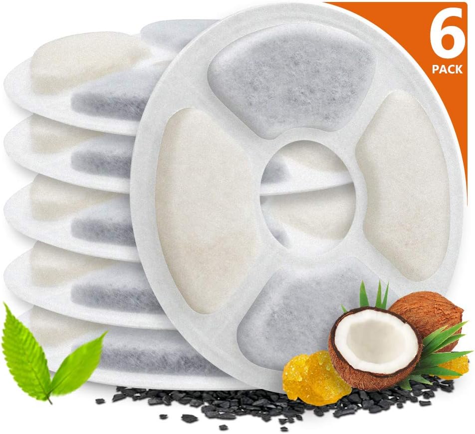 BAYKA 6 Pack Replacement Filters for Cat Water Fountain Pet Water Fountain