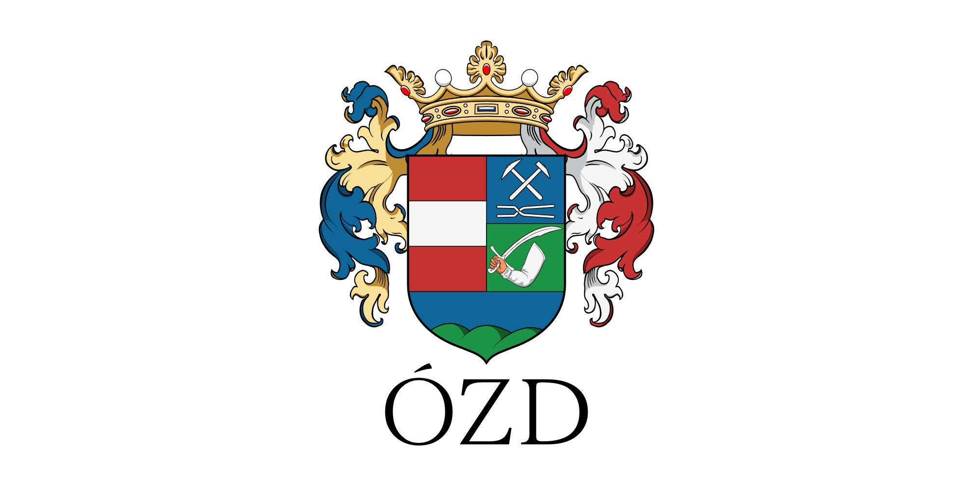 Drapeau paysage Ózd large de 1.35m² grand format pour mât extérieur