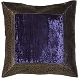 Envío desde Alemania. indio almohada funda de cojín terciopelo brocado Asia mesa decorativa con motivos orientales funda cojín Color Azul Marino, algodón, azul marino, 40 x 40 cm