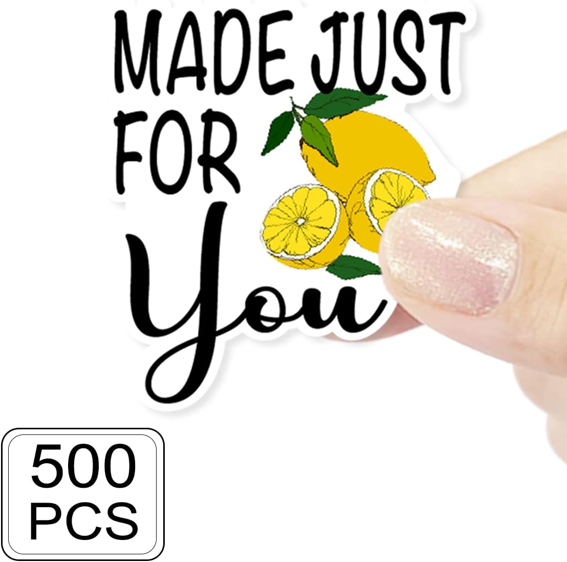 Made Just for You Lemon Funny Small Business Lemon Stickers,Cute Lemonade Stickers for Cups,Lemonade Stand Supplies Paster 500 PCS - Image 2