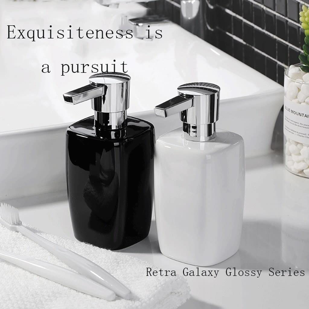 Seifenspender, Shampoo-Abfüllung, Badezimmer, Arbeitsplatte, Seifenspender, Keramik, Lotionspender, geeignet für Shampoo, Lotion, Seife, Wasser, Sope Spender (schwarz)