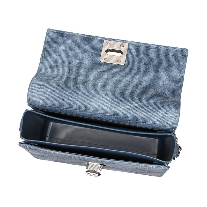 Vintage Denim Quilted Chain Shoulder Bag Stylish Versatile Purse Elegant Casual Fashion Large Capacity Waterproof Breathable Fabric Perfect for Everyday Use and Any Occasion2