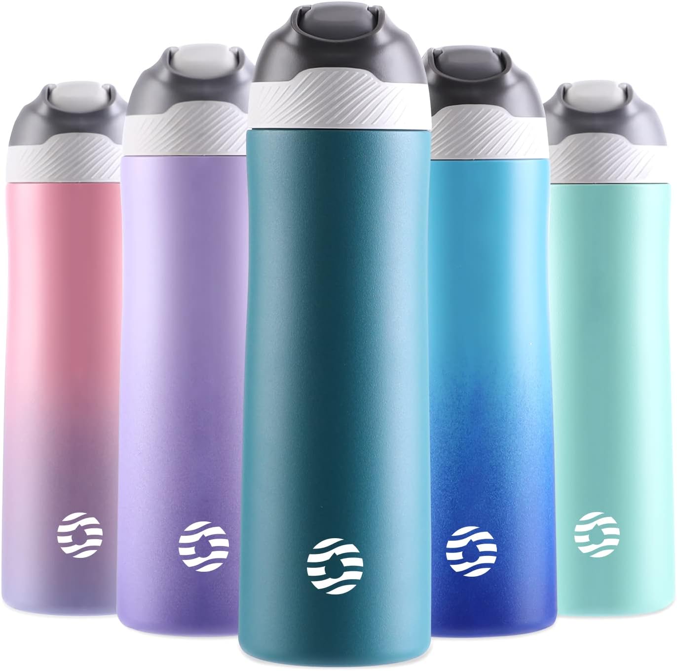 FEIJIAN FJbottle Insulated Water Bottle with Straw Lid 20 oz - 25 oz Double Wall Vacuum Water Bottle