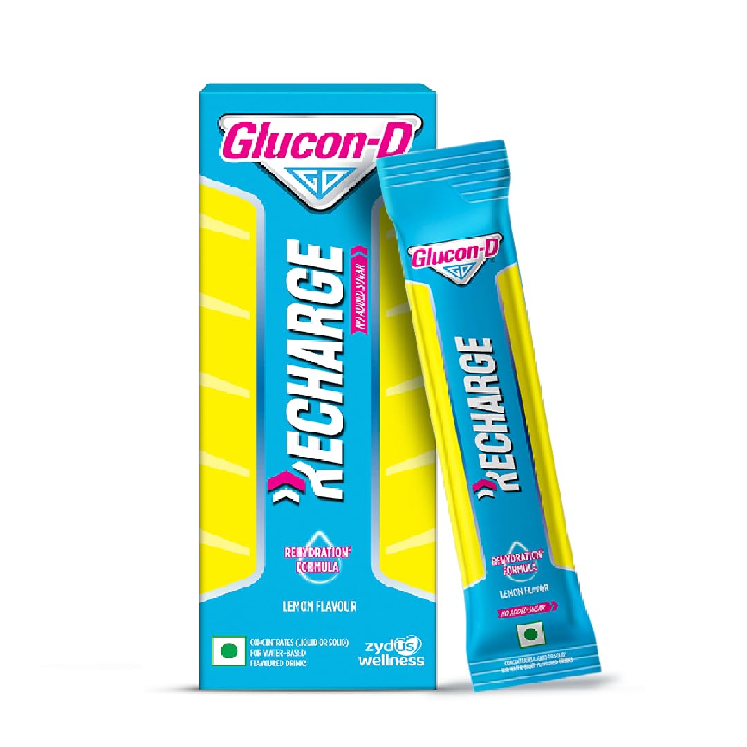 Glucon-D Recharge Energy & Hydration Lime Flavour Drink Powder, Instant Glucose + Electrolytes for Quick Energy, 8g Sachets (Pack of 5)-image-33