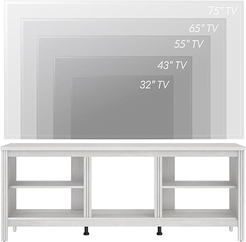 Miniatura 5 de WAMPAT Soporte de TV de granja para televisores de hasta 75 pulgadas, centro de entretenimiento de roble para consola de TV de 80 pulgadas con 5