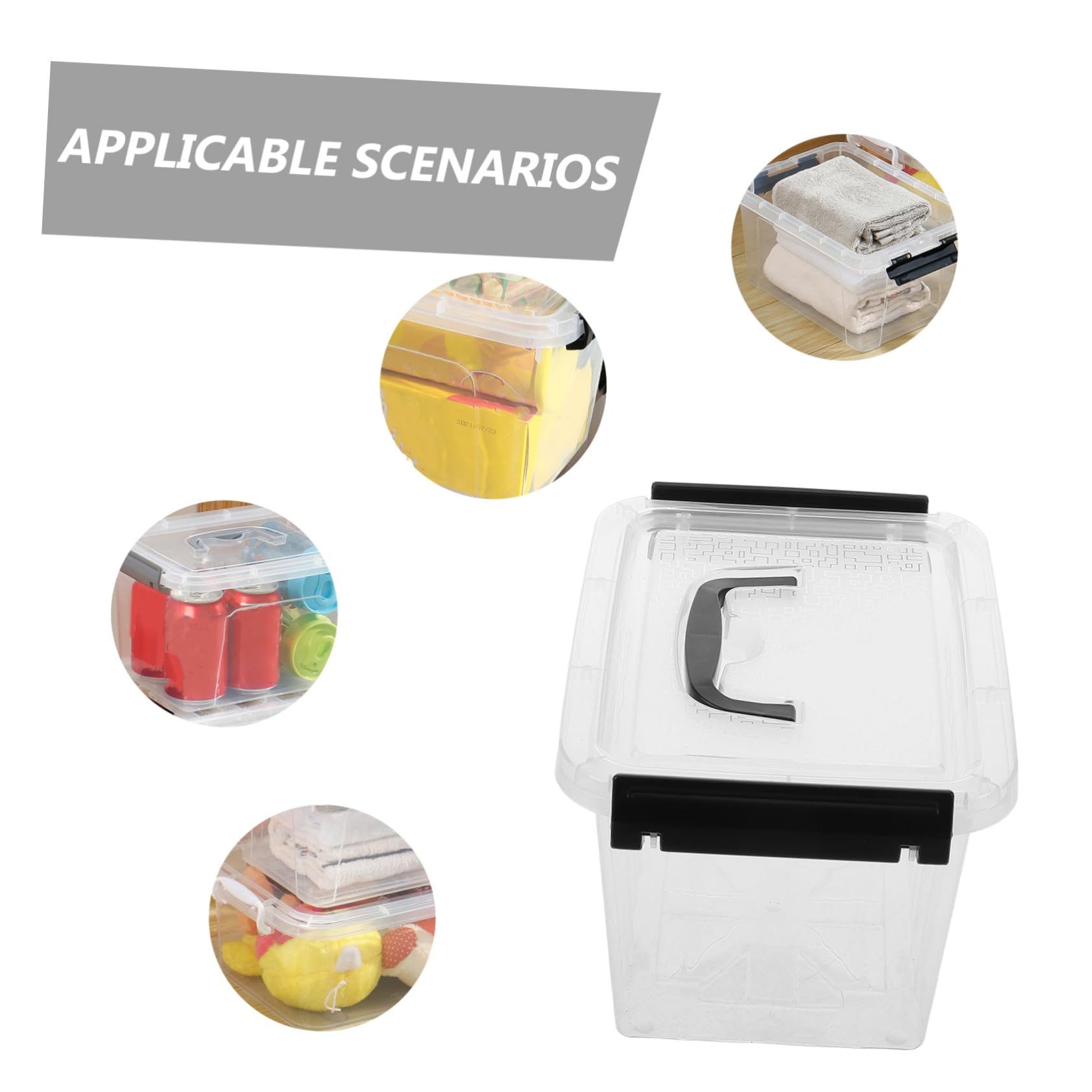 PRETYZOOM Set da 6 Scatole di Plastica con Coperchio e Chiusura, Design Trasparente Versatile per Conservare Cancelleria e Medicinali, per Scrivania e Cassetto