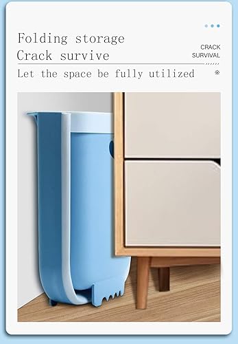 Cubo de basura colgante de cocina, cubo de basura pequeño plegable para puerta de armario de cocina, contenedor de basura de plástico plegable