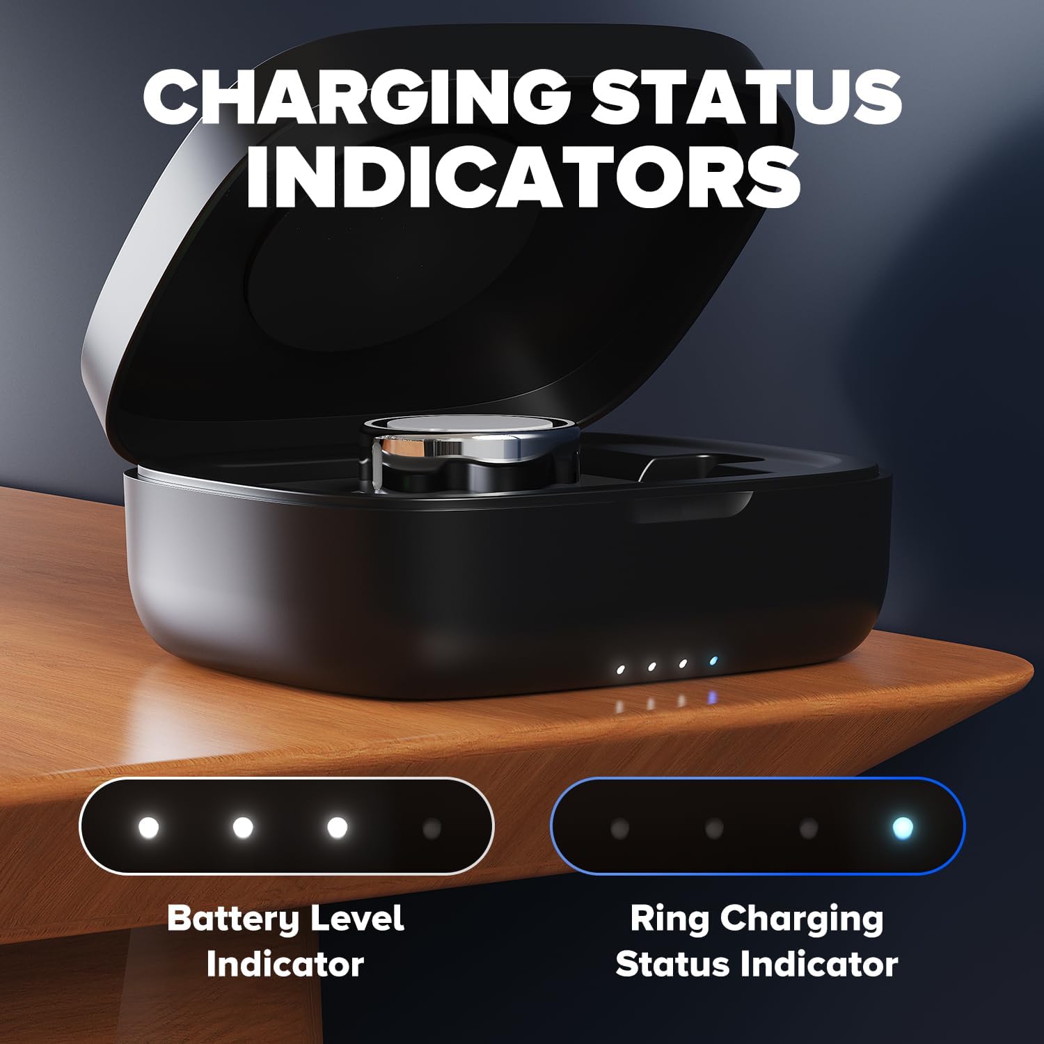 Charging Case Compatible with Oura Ring 4 & 3 Charger, Portable Charging Case with 1000mAh Built-in Battery (Official Charger Not Included)