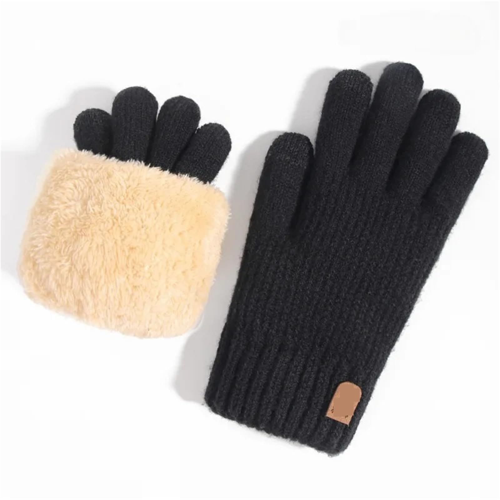 Guantes cálidos con Dedos completos for Hombre, Guantes de Invierno for Hombre y Mujer, Guantes de Punto Gruesos for Ciclismo y conducción(Dark Gray)