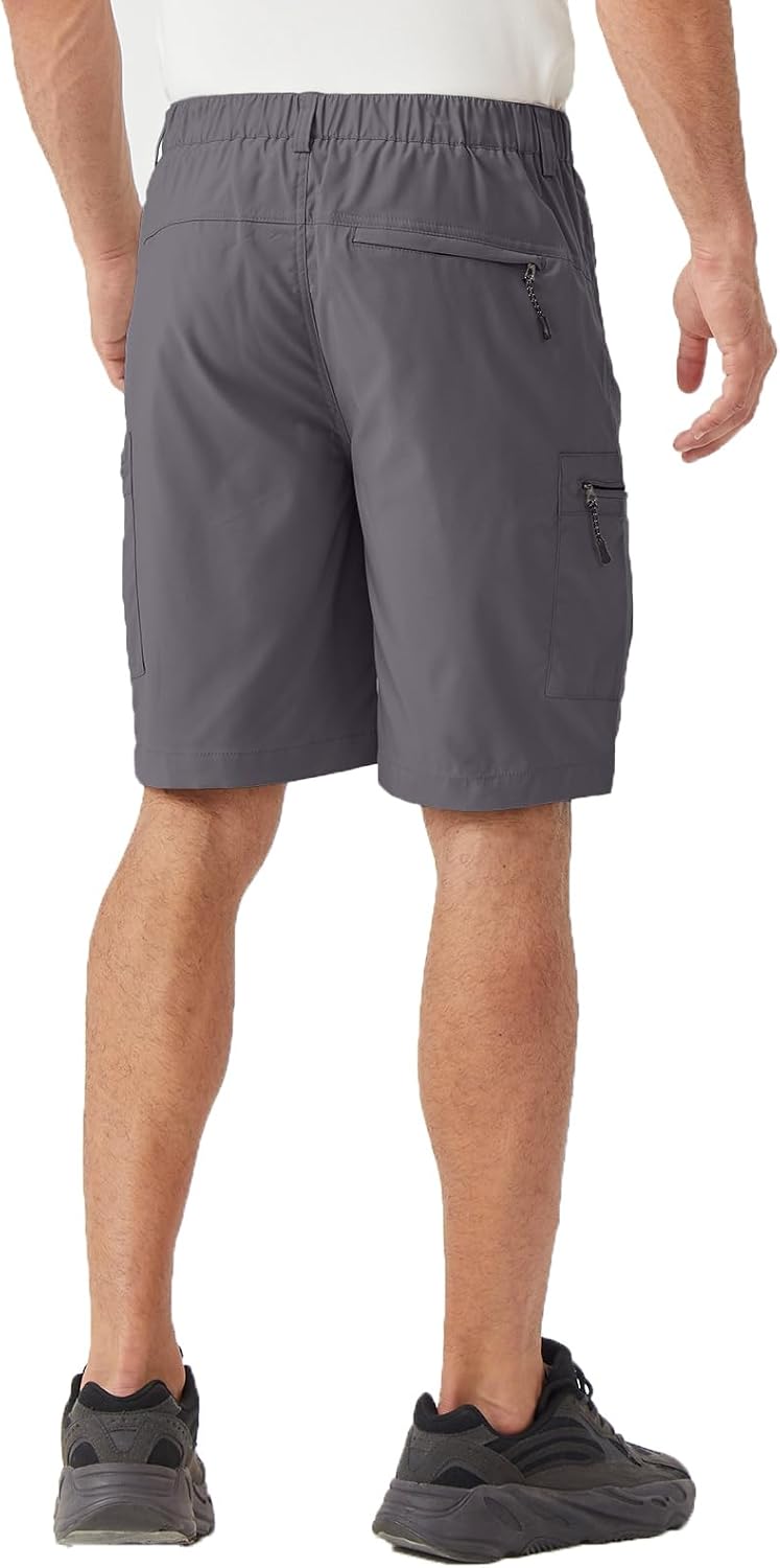Tuna Men's Hiking Cargo Shorts Lightweight Quick Dry Outdoor for Men with 5 Zipper Pockets Water Golf Camping Casual Summer
