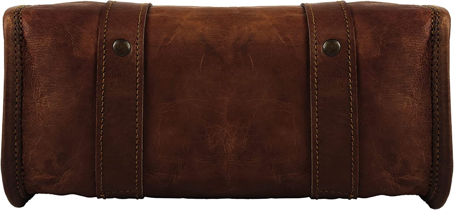 American Blue Borsa da Manubrio in Pelle Marrone per Moto e Bicicletta - Accessori da Viaggio (Marrone)